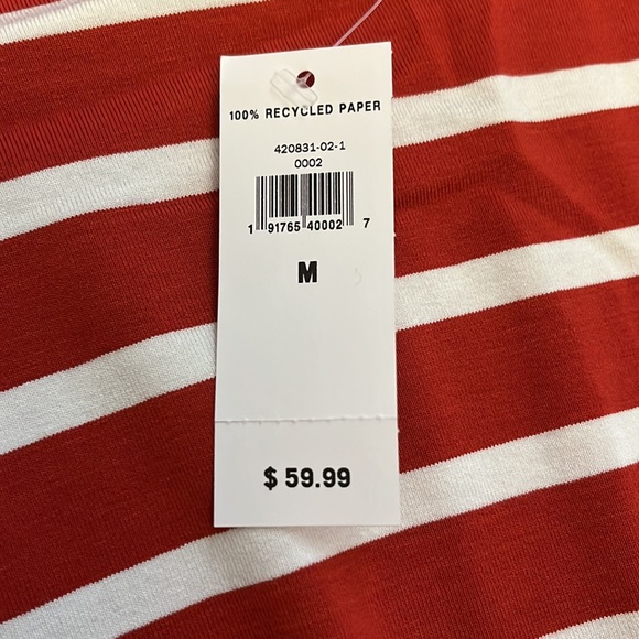 NWT Banana republic t shirt dress orange and white size medium - Picture 4 of 7